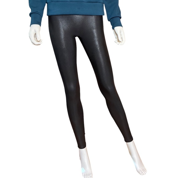 Spanx Faux Leather Leggings – Black, Size M - Picture 1 of 3